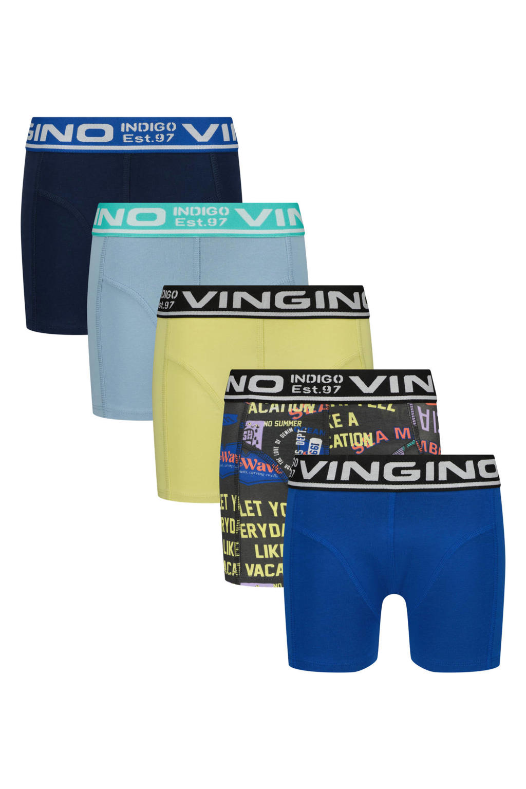 Vingino boxershort - geel/multicolor (set van 5)