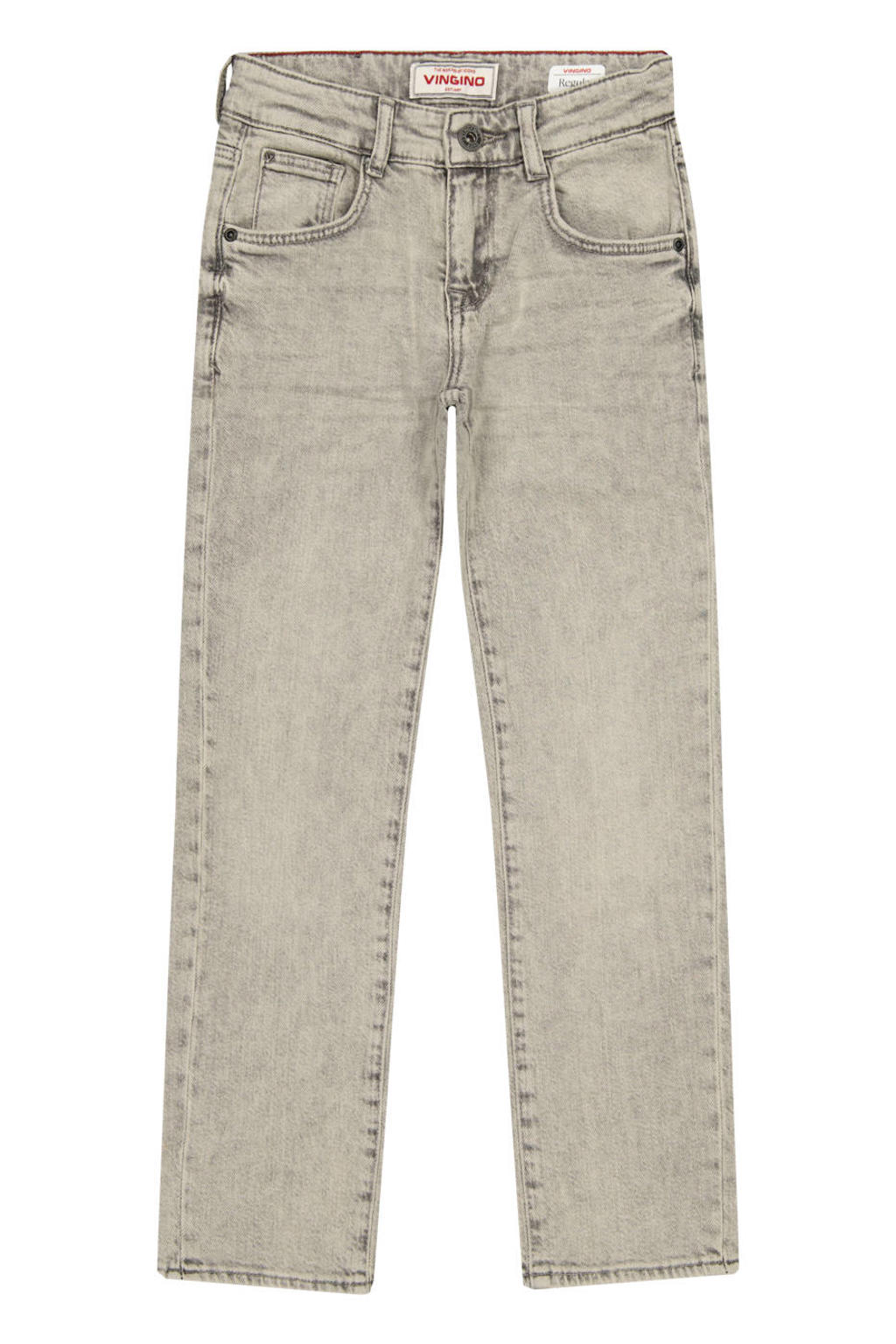 Grey denim jongens Vingino regular waist regular fit jeans van denim met effen