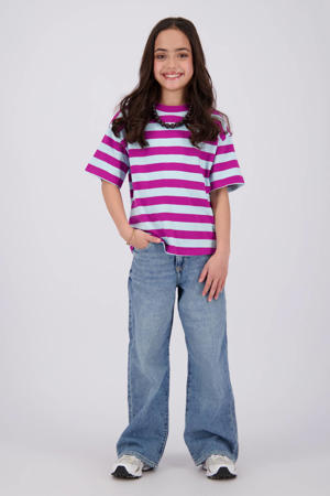 gestreepte T-shirt paars