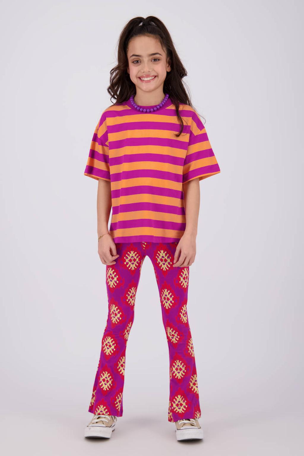Fuchsia meisjes Vingino flared legging van viscose met regular waist en elastische tailleband