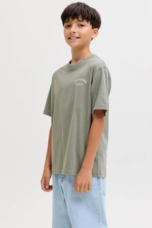 T-shirt met backprint grijsgroen