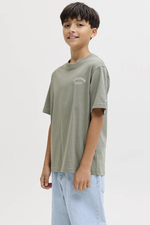T-shirt met backprint grijsgroen