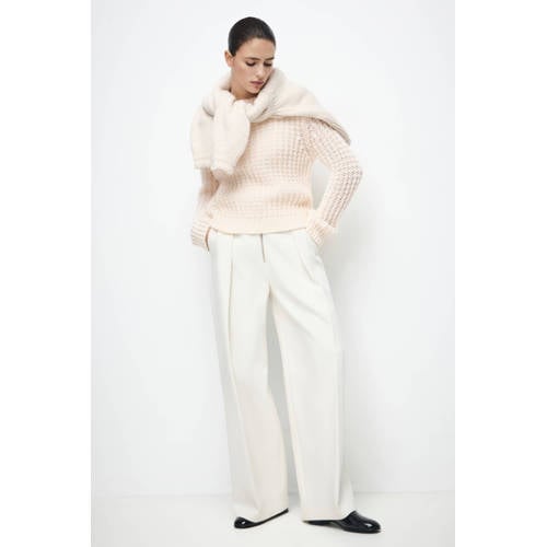 Mango sweater ecru gehaakt afbeelding