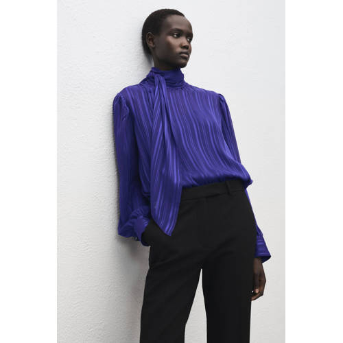 Mango gestreepte blouse blauw afbeelding