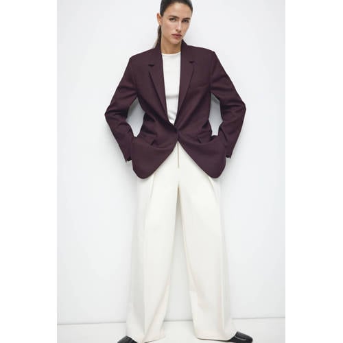 Mango regular blazer aubergine afbeelding