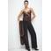 Mango high waist straight leg broek donkerbruin