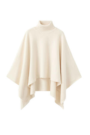 gebreide poncho ecru