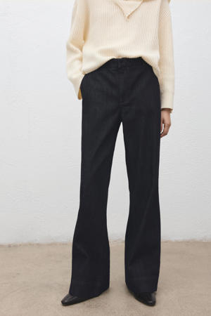 straight regular waist broek dark blue denim