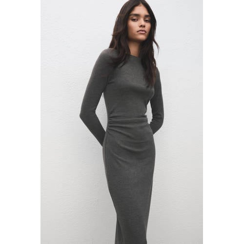 Mango maxi jurk grijs afbeelding