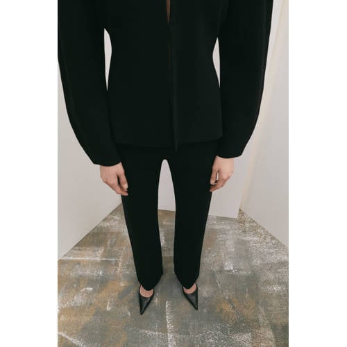 Mango bootcut regular waist broek zwart afbeelding