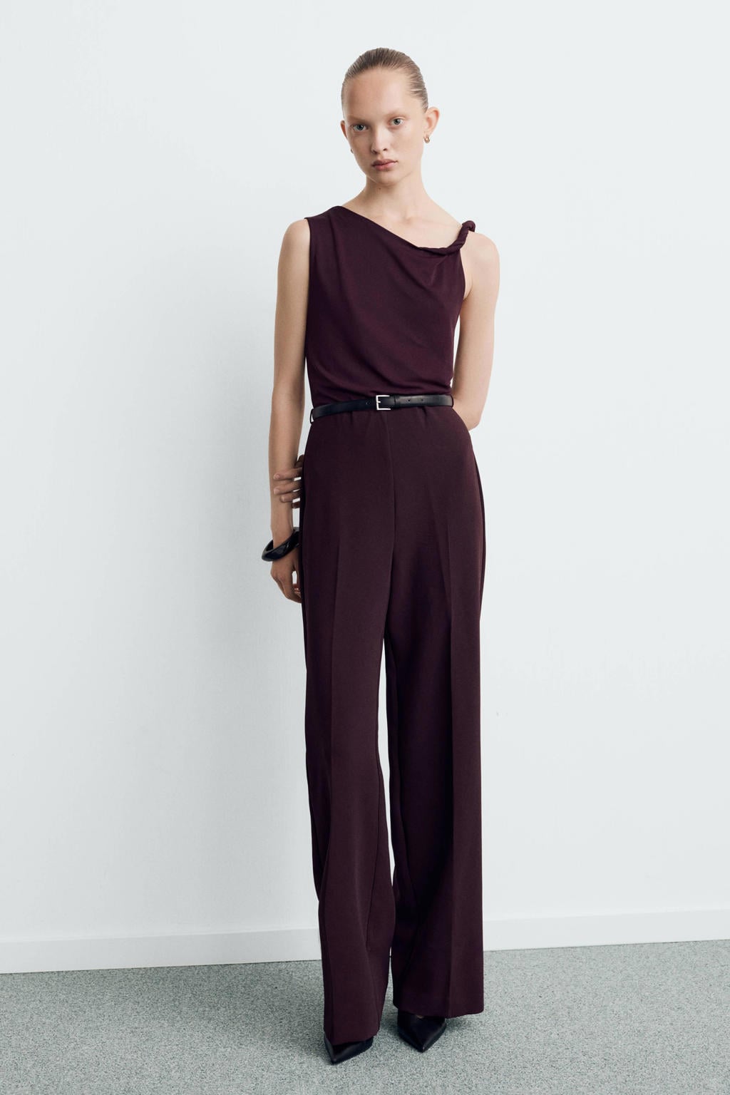 Mango jumpsuit donkerrood