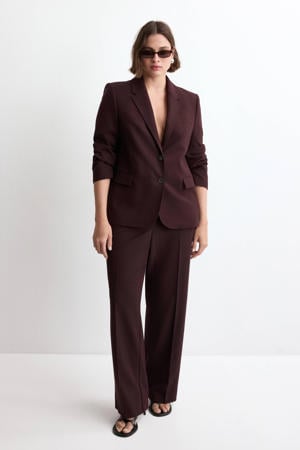 straight regular waist broek donkerrood