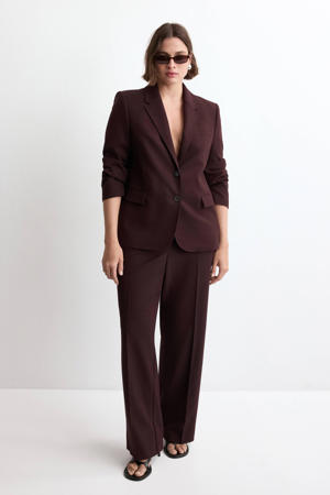 straight regular waist broek donkerrood