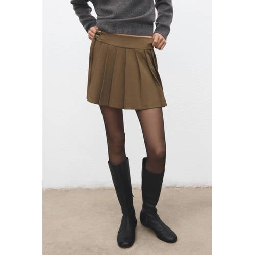 Mango plissé rok bruin afbeelding