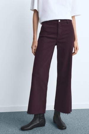 high waist straight leg jeans donkerrood