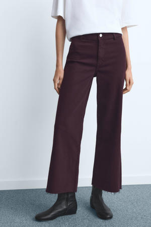 high waist straight leg jeans donkerrood