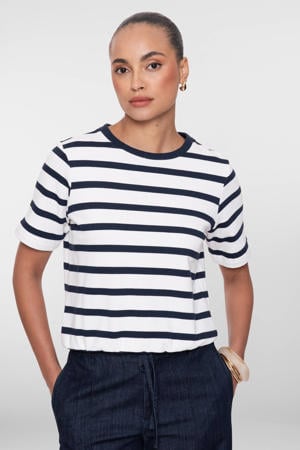 gestreepte T-shirt ecru