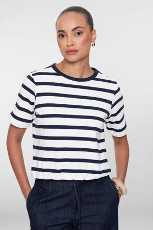 gestreepte T-shirt ecru