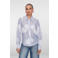 Geisha gebloemde blouse lichtblauw met pailletten