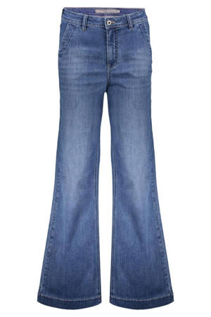 flared jeans dark blue denim
