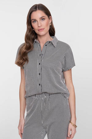 gestreepte blouse zwart