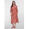 Geisha blousejurk met all over print oranje
