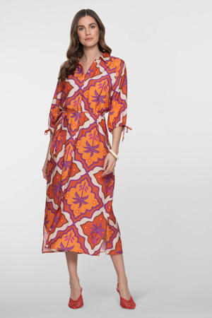 blousejurk met all over print oranje