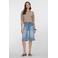 Geisha straight regular waist short light blue denim