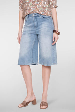 straight regular waist short light blue denim