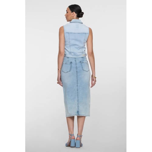 Geisha denim spijkerrok light blue denim afbeelding