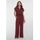 Geisha pantalon met hoge taille en riemlussen roodbruin