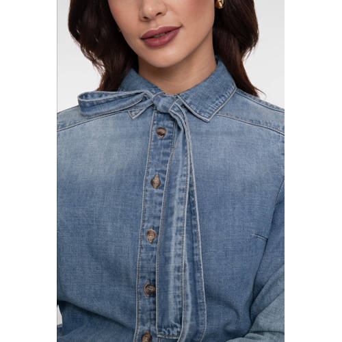Geisha blouse medium blue denim afbeelding