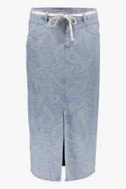 thumbnail: Geisha denim gebloemde spijkerrok light blue denim