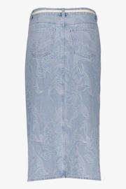 thumbnail: Geisha denim gebloemde spijkerrok light blue denim