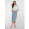Geisha denim gebloemde spijkerrok light blue denim