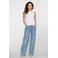 Geisha high waist gestreepte straight leg jeans light blue denim