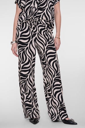 regular waist casual broek zwart