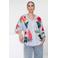 Geisha gestreepte blouse met dierenprint multi