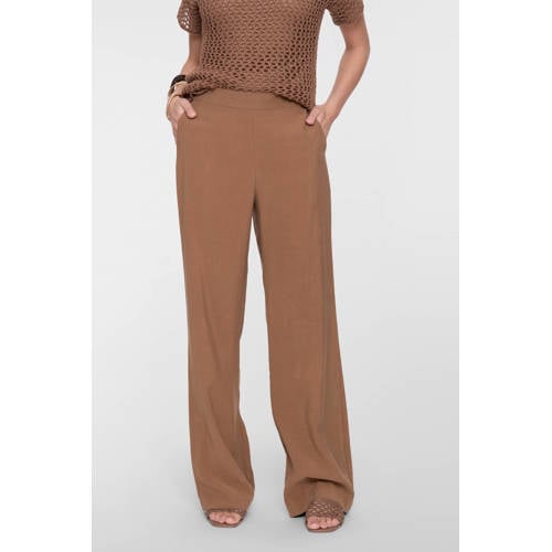 Geisha wide leg high waist broek bruin afbeelding
