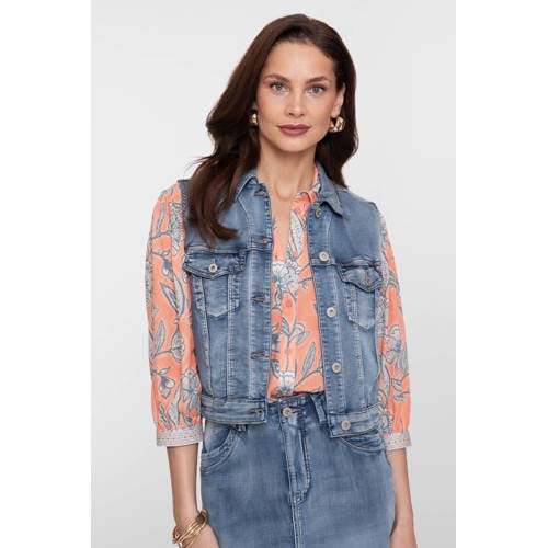 Geisha denim gilet dark blue denim afbeelding