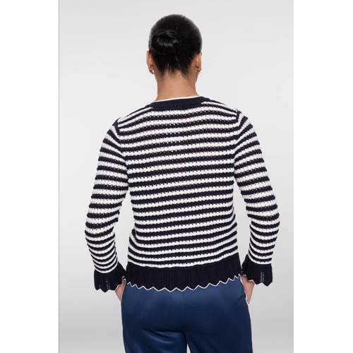 Geisha gestreepte gebreid vest blauw afbeelding