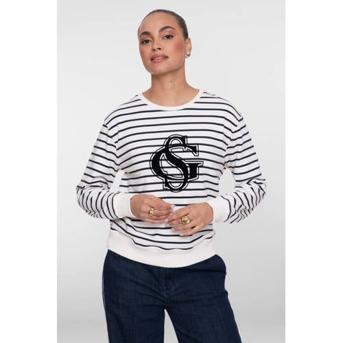 Geisha gestreepte sweater marineblauw afbeelding