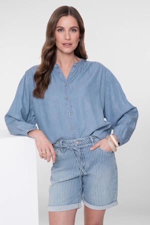 denim blouse blauw