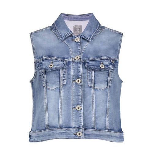 Geisha denim gilet medium blue denim afbeelding
