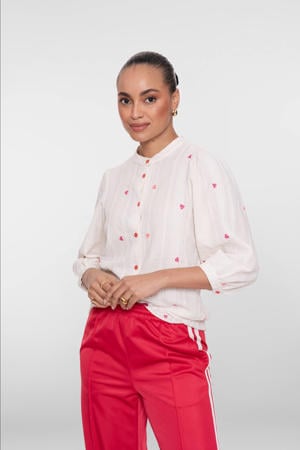 blouse met hartjes ecru