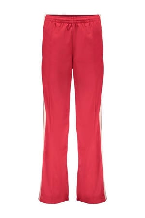 wide leg regular waist broek rood