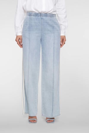 denim straight regular waist casual broek blauw