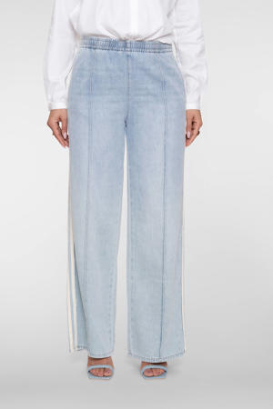 denim straight regular waist casual broek blauw