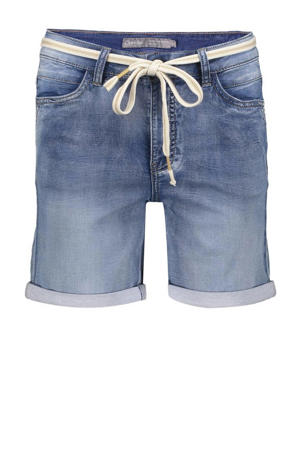 slim regular waist short medium blue denim