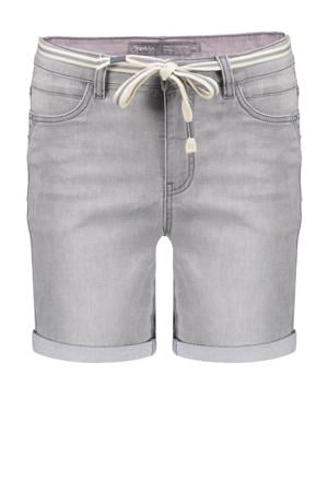 slim regular waist short grey denim